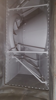 Protective coating applied inside a power plant turbine intake