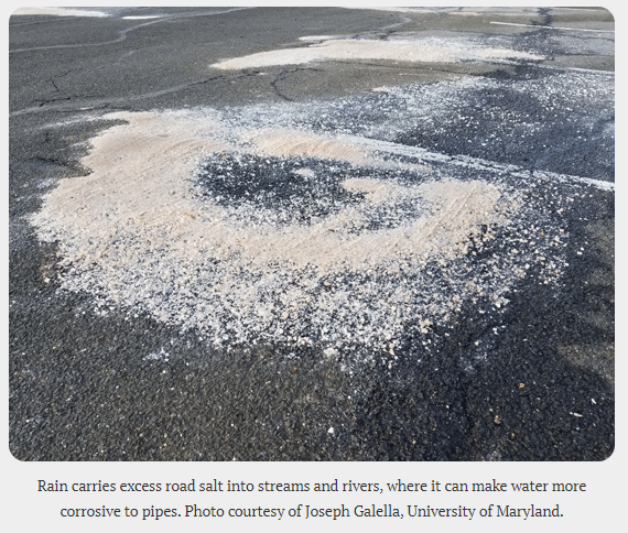 Freshwater river system affected by changing salinity and alkalinity
