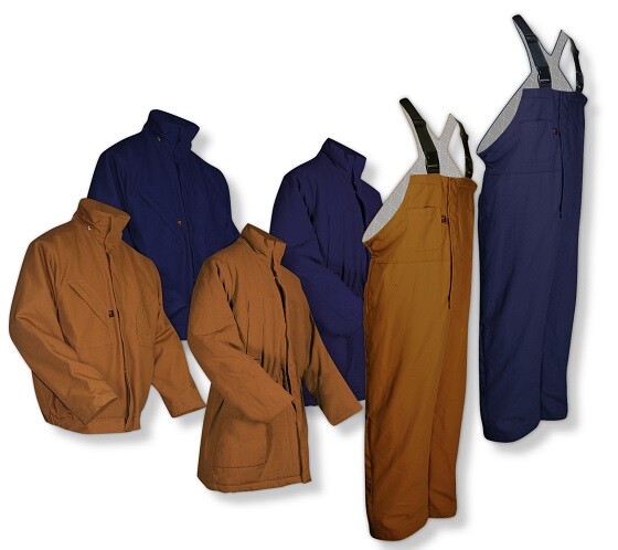 Worker wearing winter personal protective equipment to help prevent cold stress